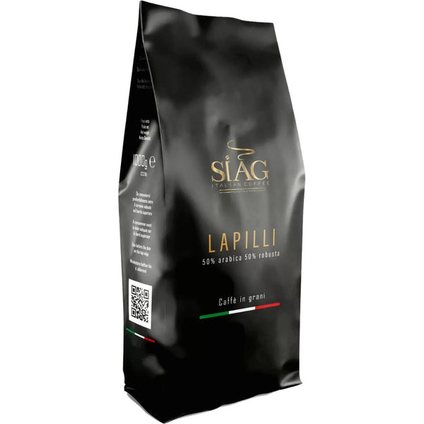 SIAG Lapilli Whole Bean Coffee – 50% Arabica & 50% Robusta – 1 kg