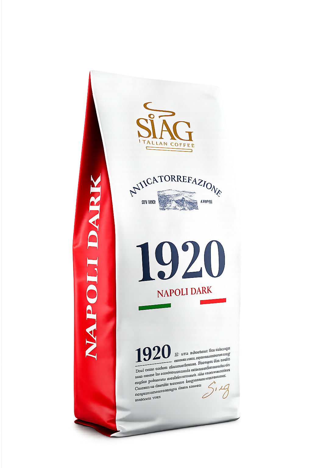 SIAG Napoli Dark Whole Bean Coffee – 50% Arabica & 50% Robusta – 1 kg