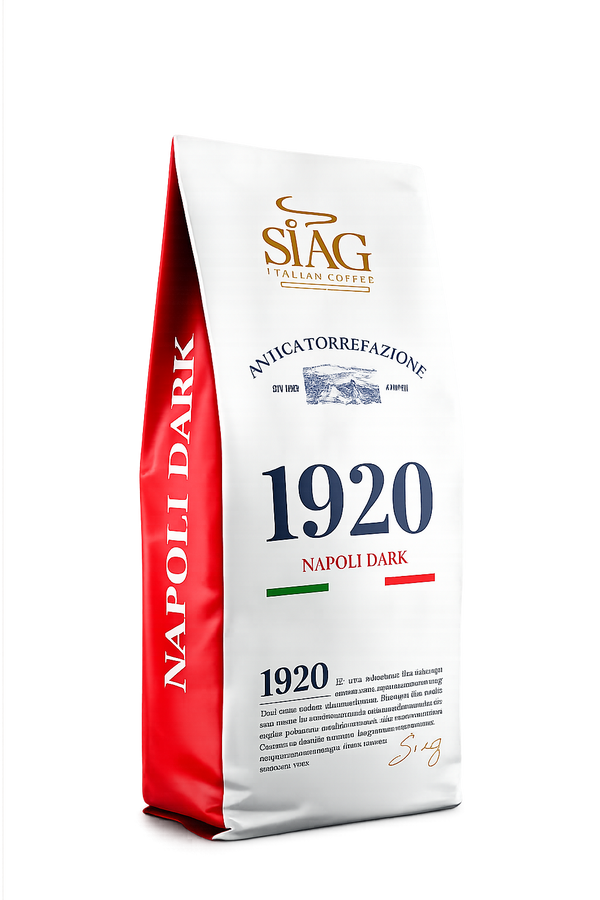 SIAG Napoli Dark Whole Bean Coffee – 50% Arabica & 50% Robusta – 1 kg