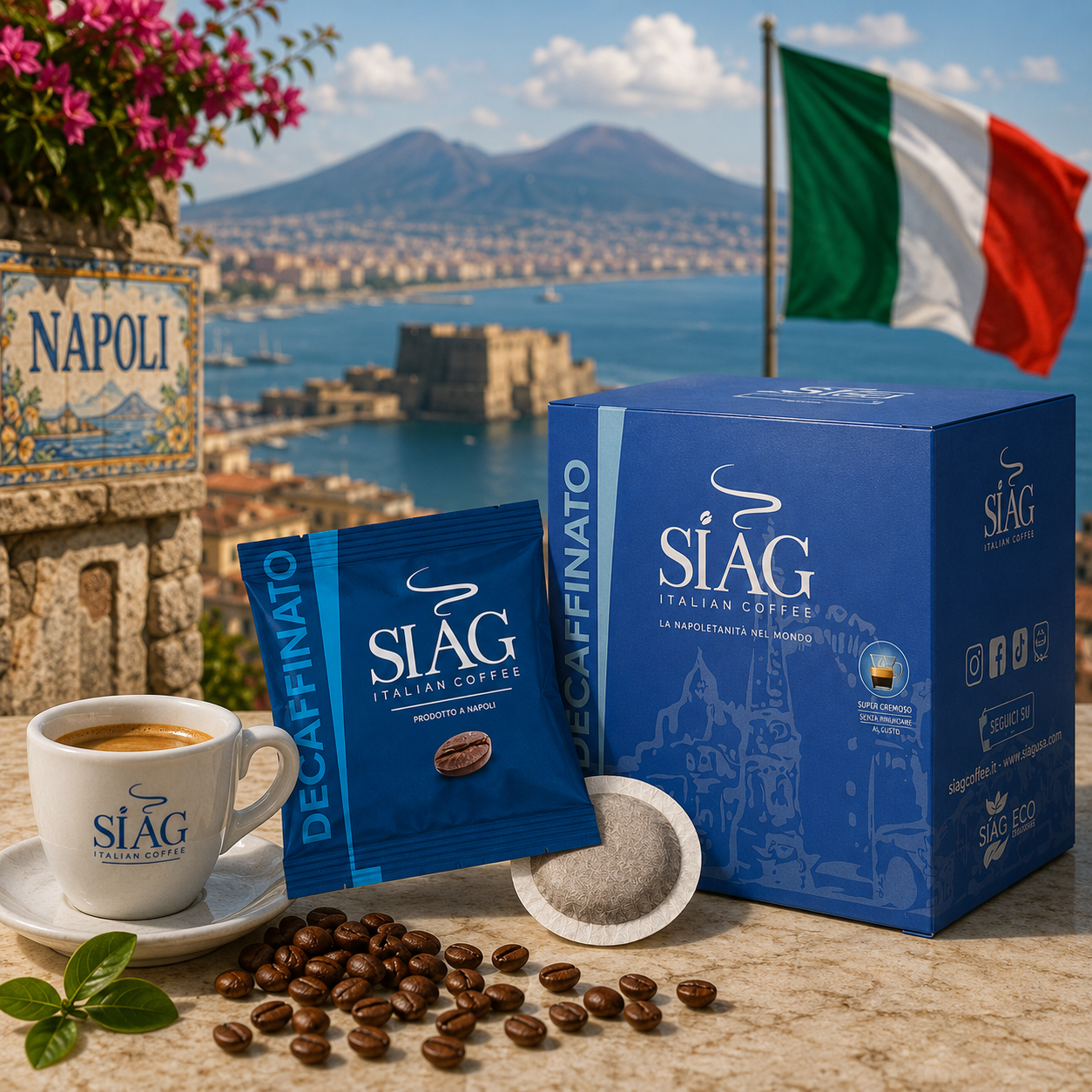 SIAG Decaffeinato ESE Coffee Pods – Italian Decaf Espresso