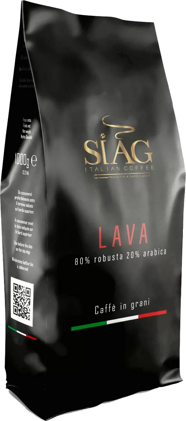 SIAG Lava Whole Bean Coffee – 70% Robusta & 30% Arabica – 1 kg