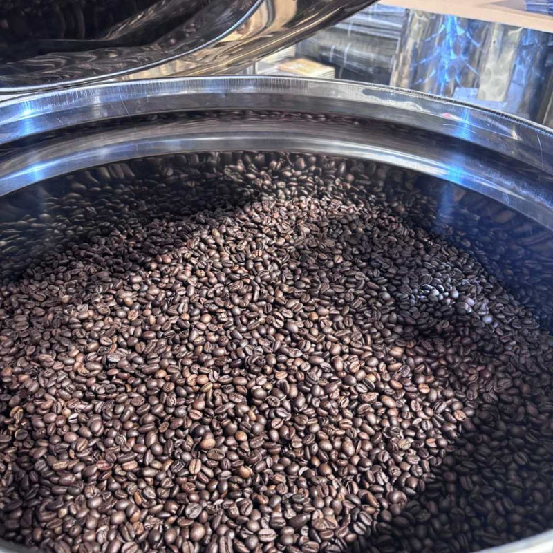 Roasted beans at the roastery